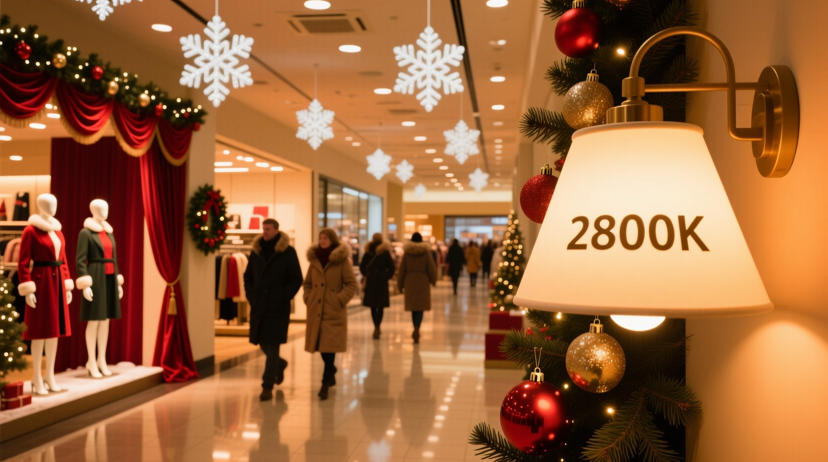 why do department stores use specific color temperatures in christmas lighting