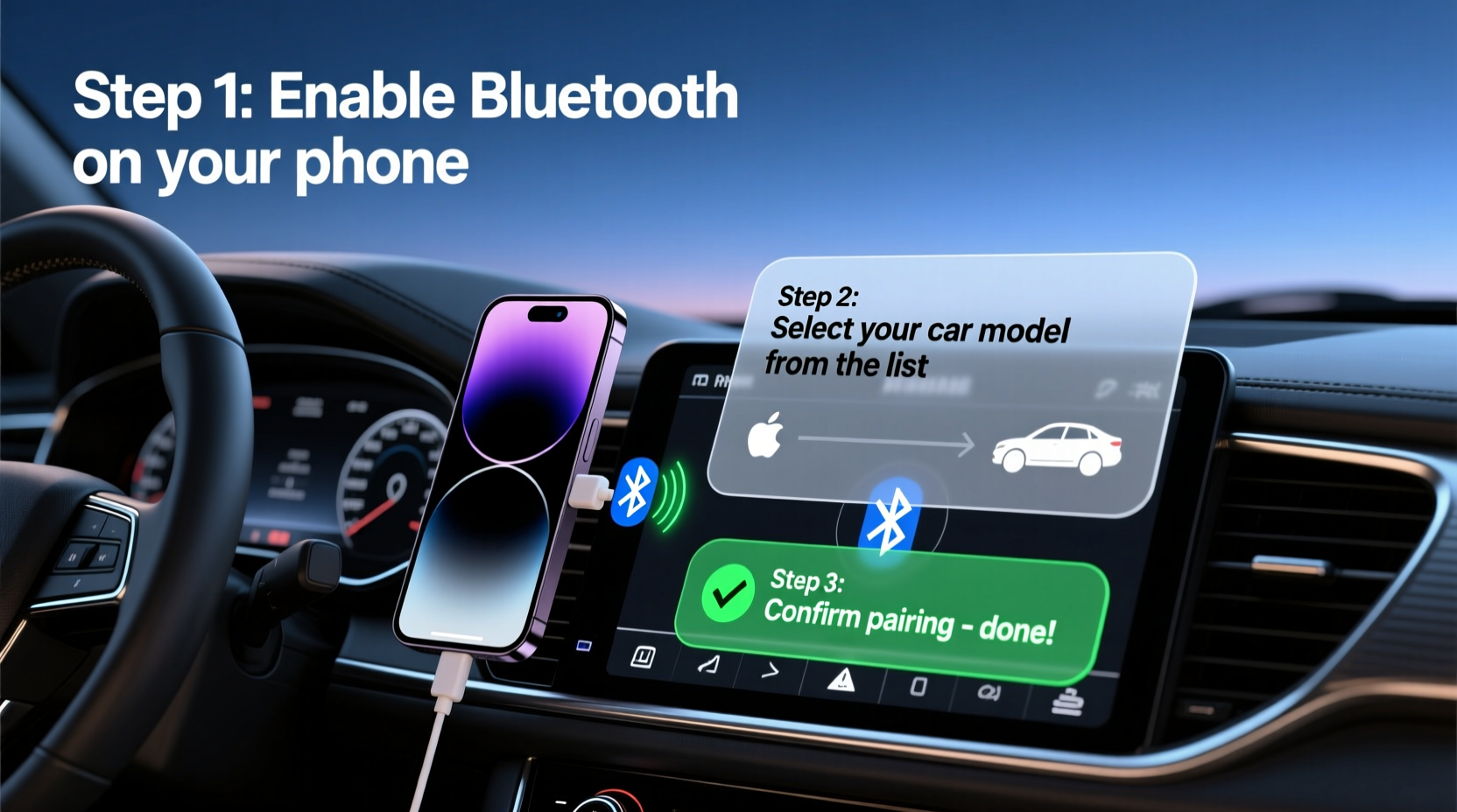 how do i connect my phone to my car