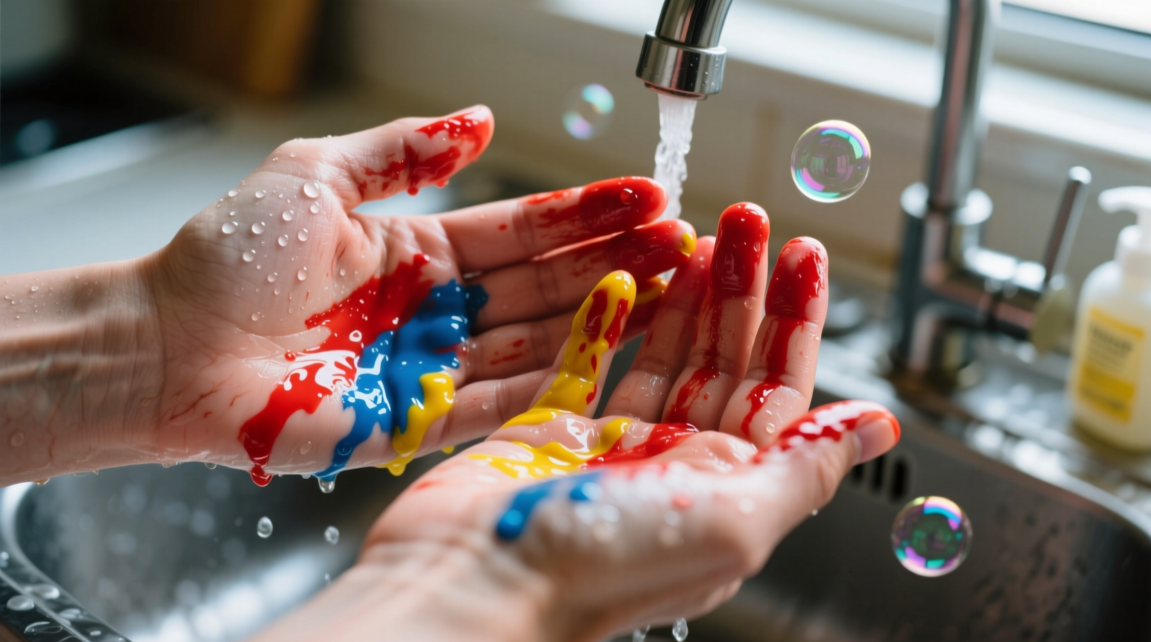 how do you get food coloring out of your hands