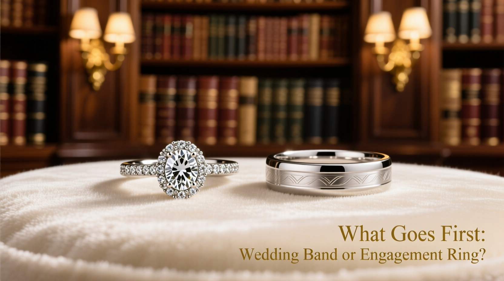 what goes first wedding band or engagement ring