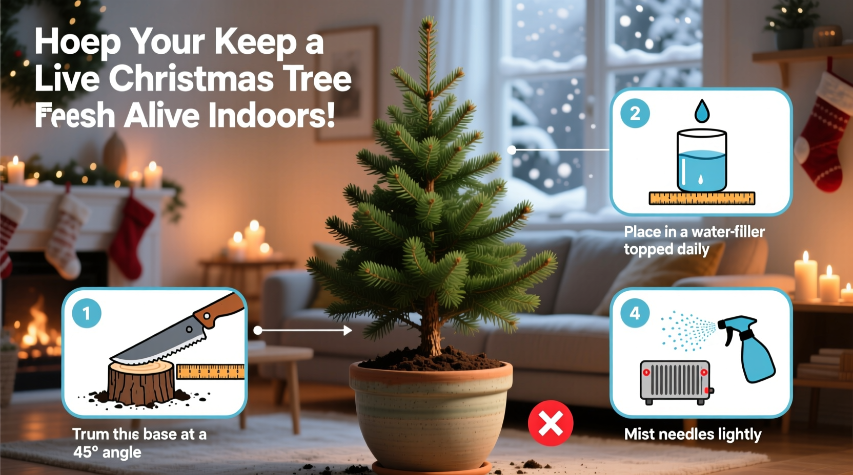 how do you keep a live christmas tree alive