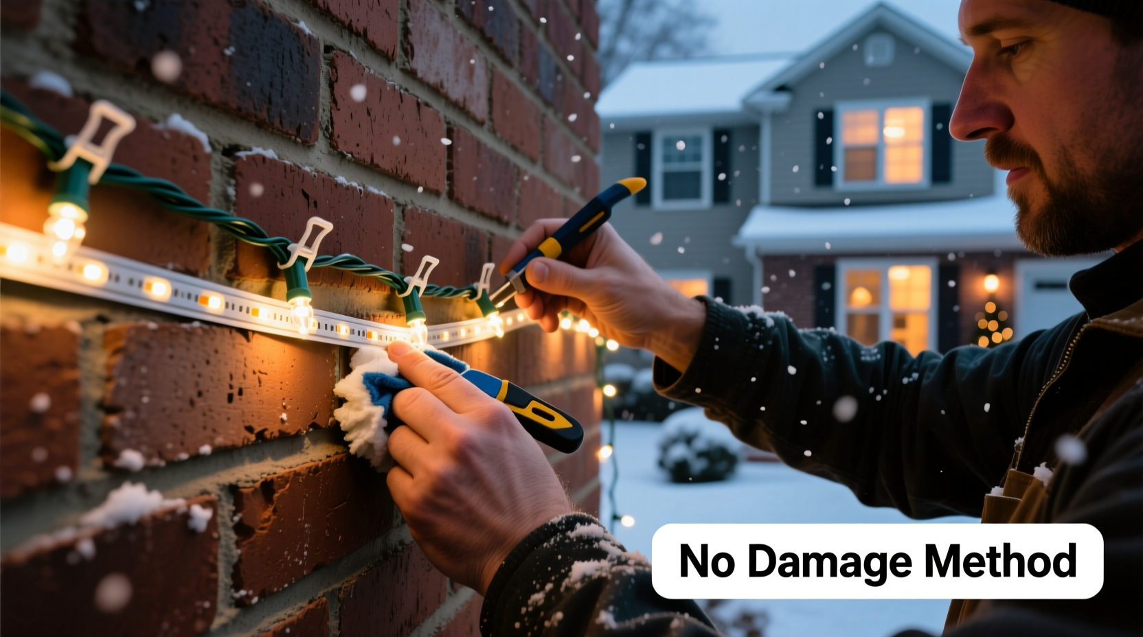 how do i hang christmas lights on brick