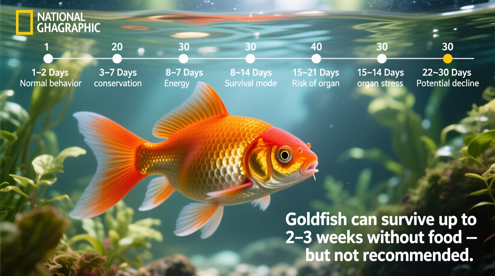 Goldfish Survival Without Food: 2 Weeks Maximum