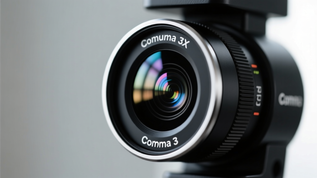 Close-up view of the comma 3X road-facing camera lens compared to the original comma 3, highlighting the wider bezel and updated IR filter.