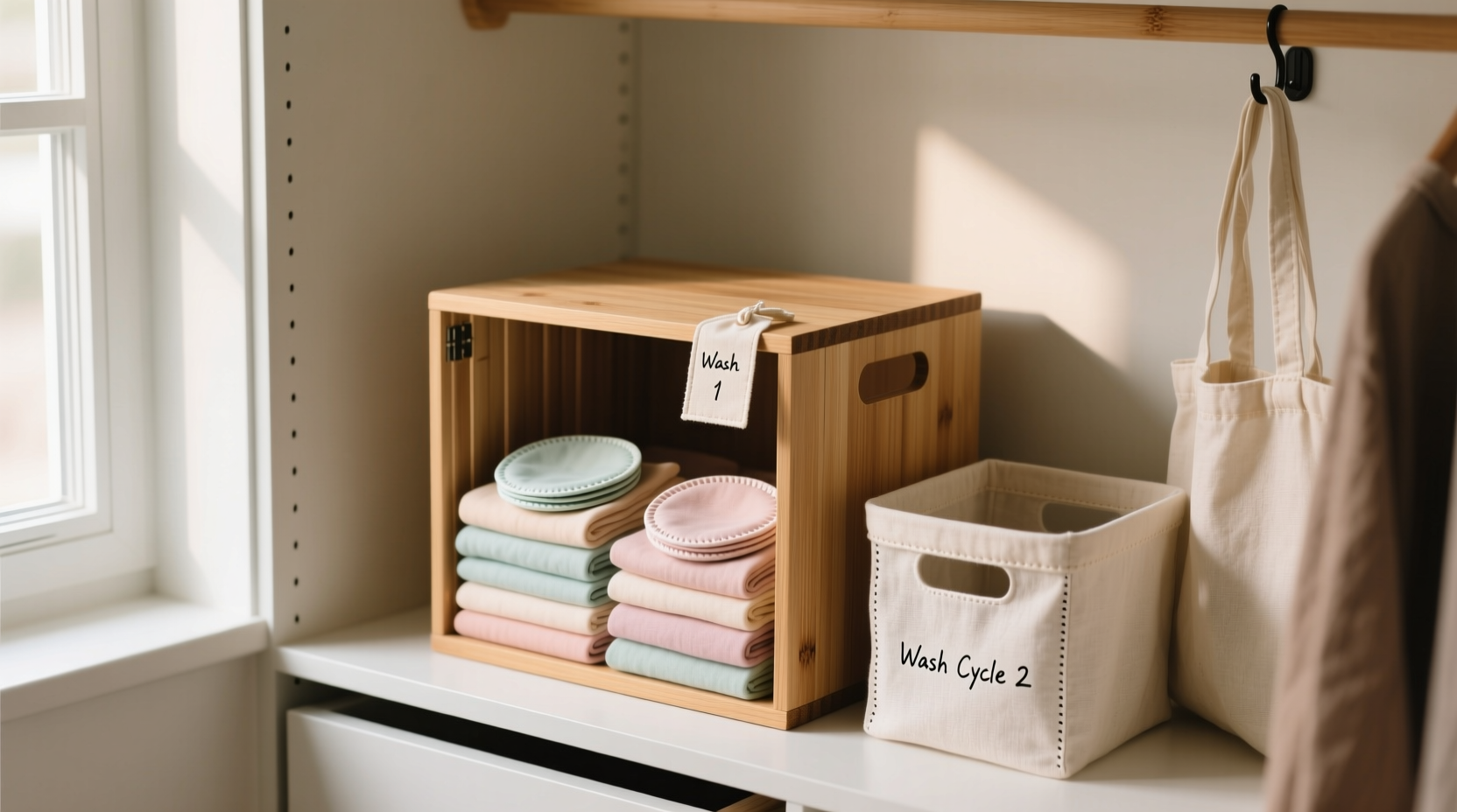 closet organization tips for reusable makeup pads