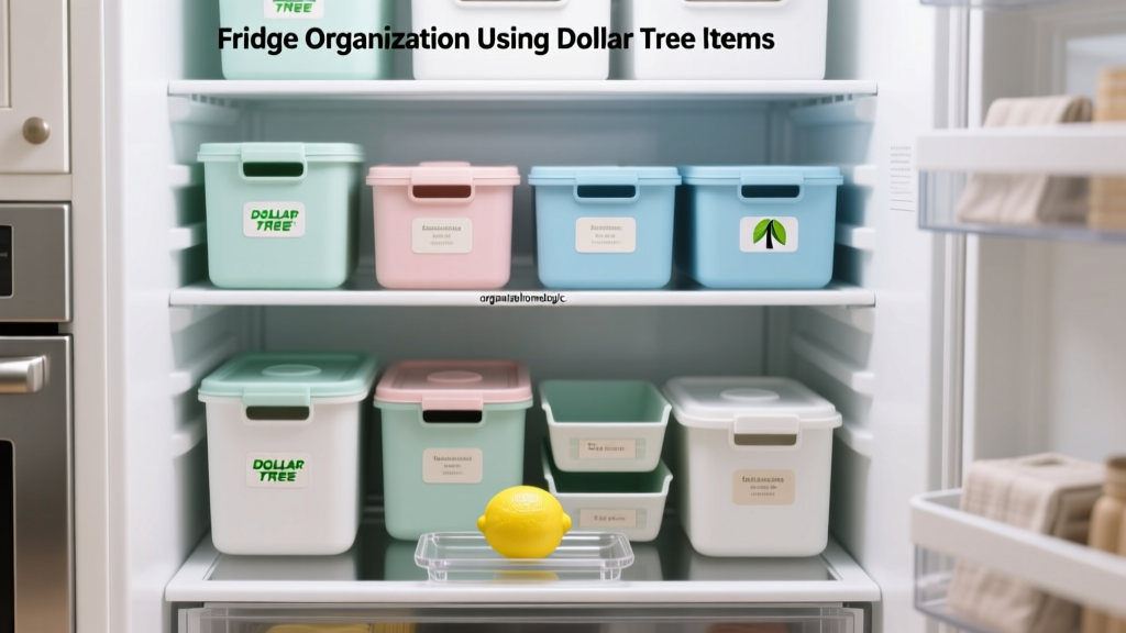Fridge Organization Using Dollar Tree Items