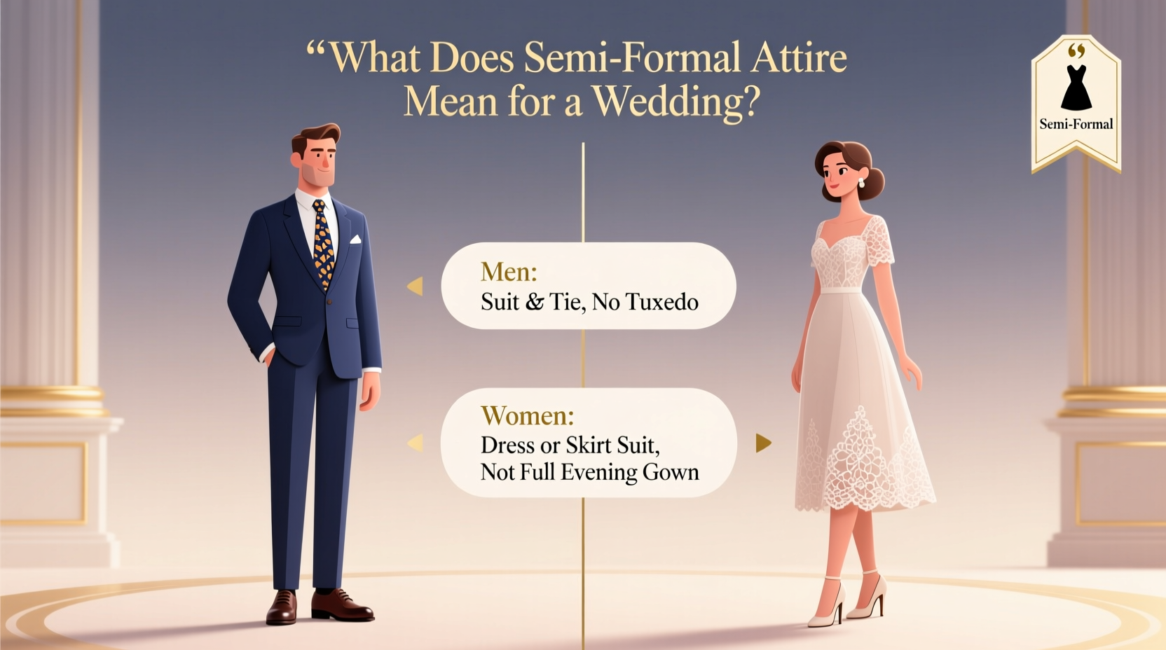 what does semi formal mean for a wedding