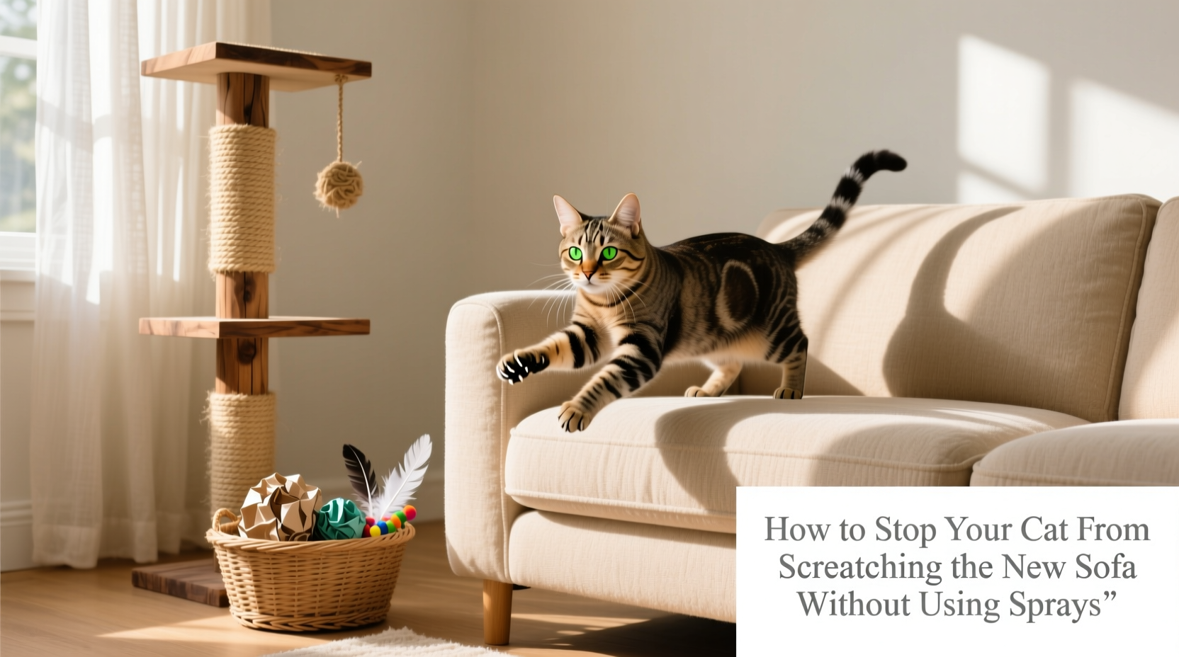 how to stop your cat from scratching the new sofa without using sprays