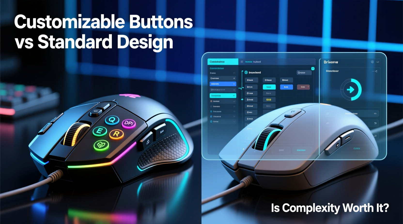 gaming mouse with customizable buttons vs standard design is complexity worth it