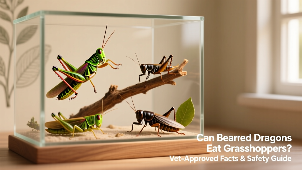 A variety of healthy feeder insects—including grasshoppers, crickets, and dubia roaches—in a clean enclosure