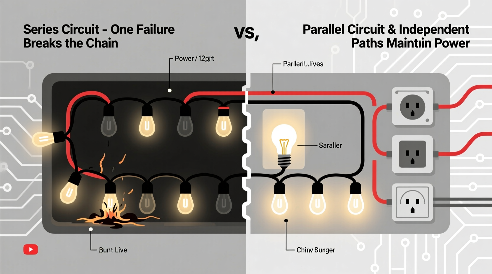 why does half my christmas light strand go out troubleshooting series vs parallel circuits