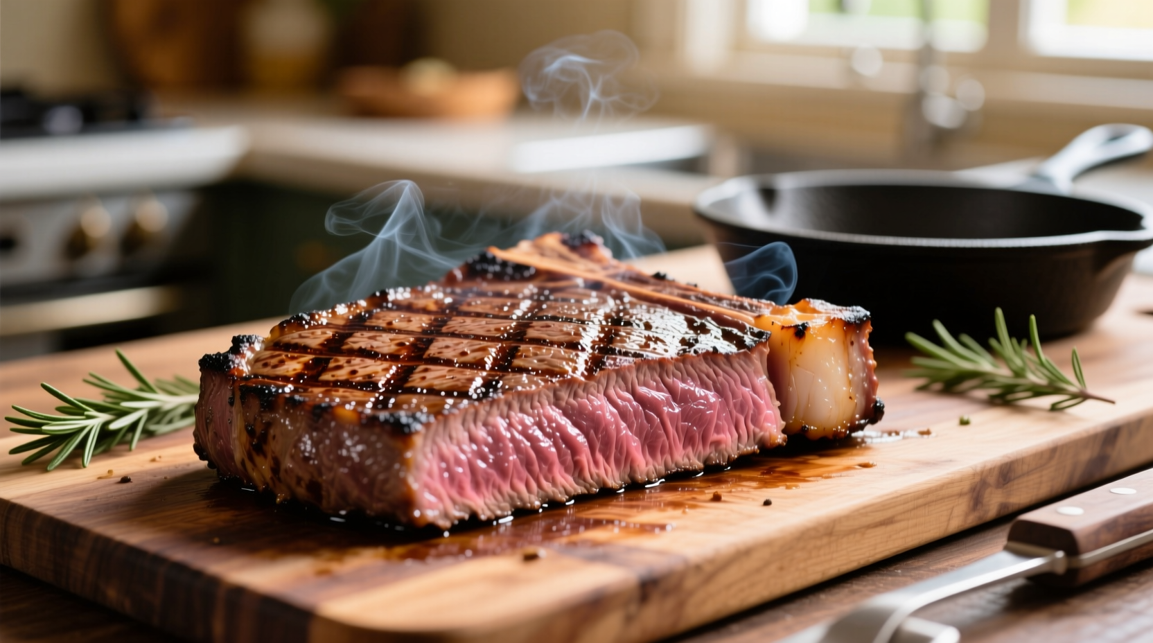 Perfectly grilled skirt steak with char marks