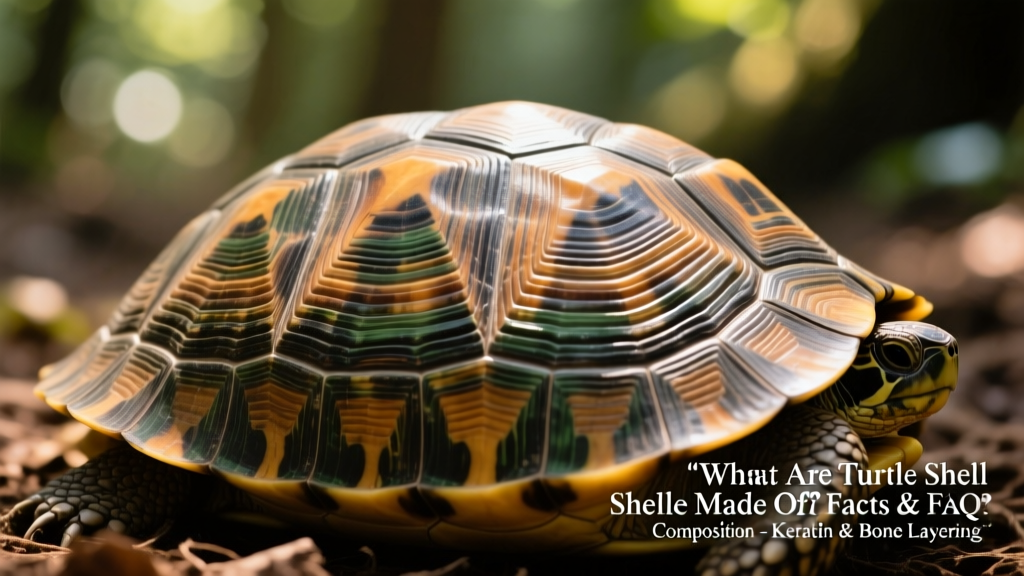 Close-up of a turtle’s scute surface showing texture, growth rings, and subtle color variation