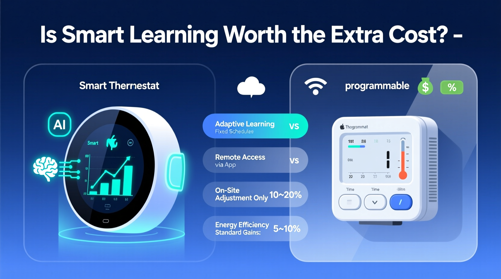 smart thermostat vs programmable thermostat is learning worth the extra cost