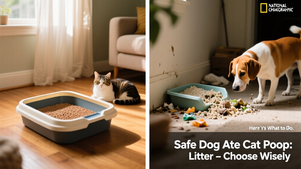 Side-by-side comparison showing safe vs. unsafe litter types for multi-pet homes