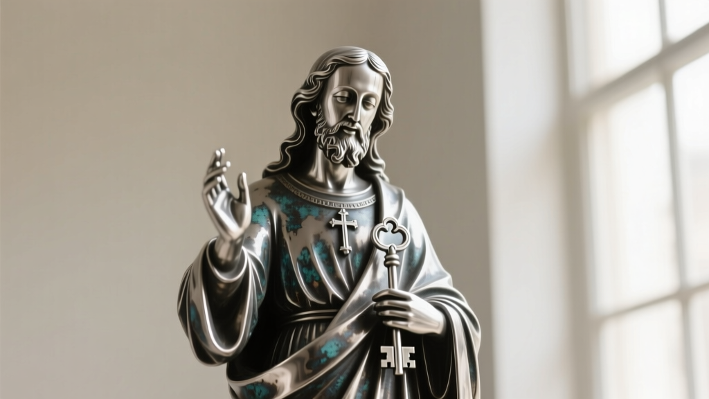 Oxidized 925 sterling silver Saint Peter