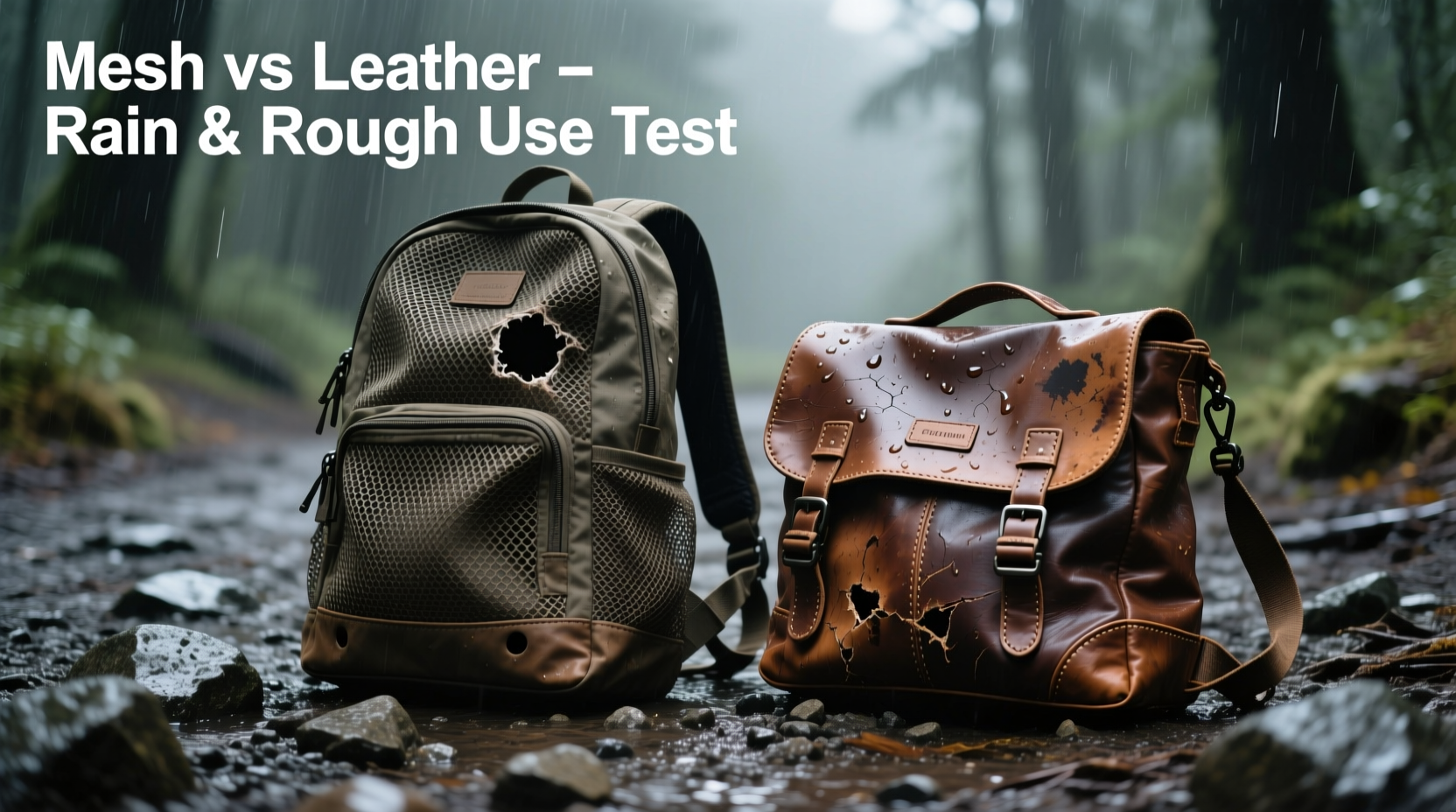 mesh backpack vs leather bag which survives rain and rough use better