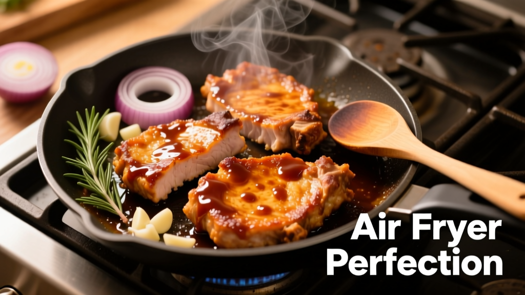 Air Fry Pork Chops with BBQ Sauce (Crispy & Juicy!)
