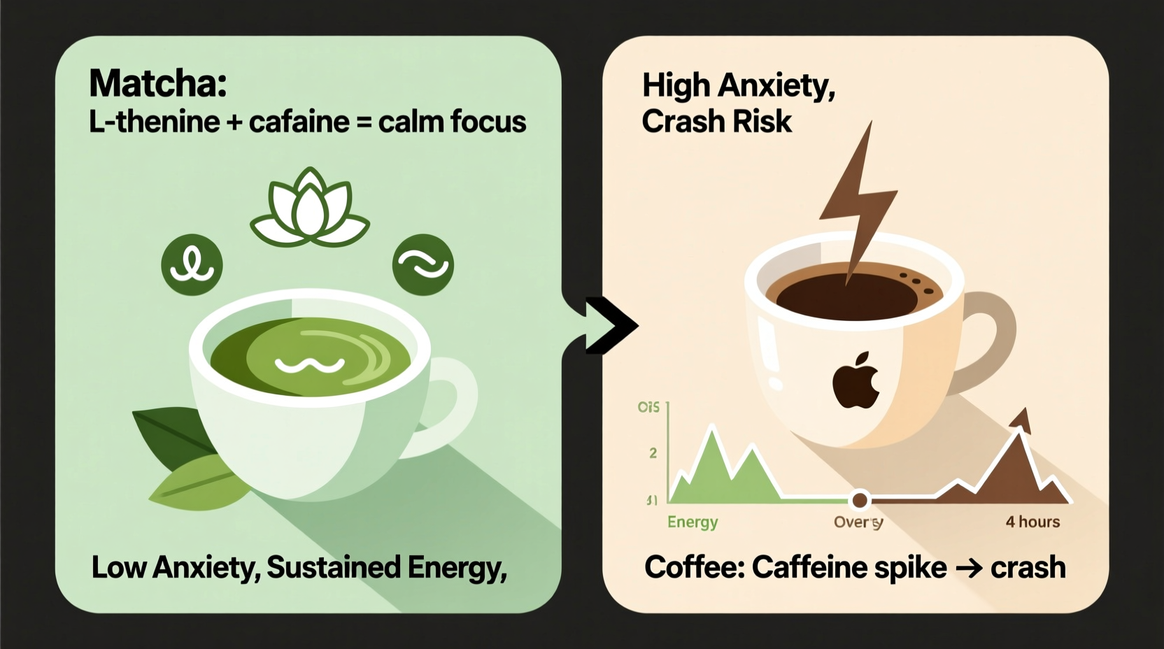 matcha vs coffee anxiety levels and avoiding the caffeine crash