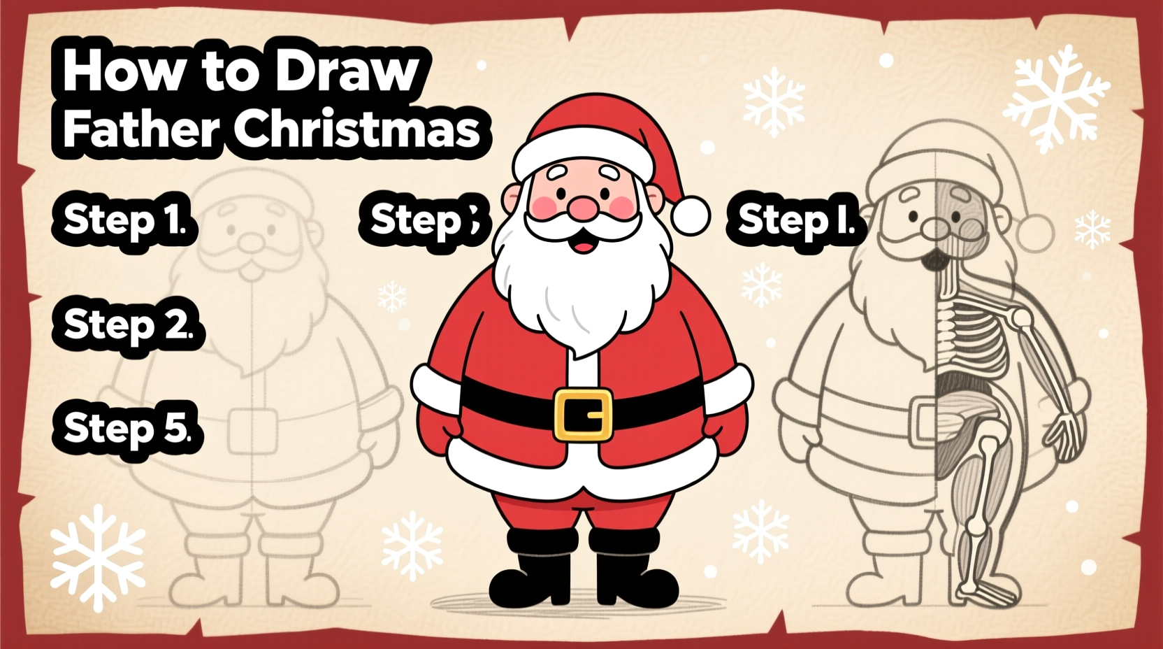 how to draw father christmas