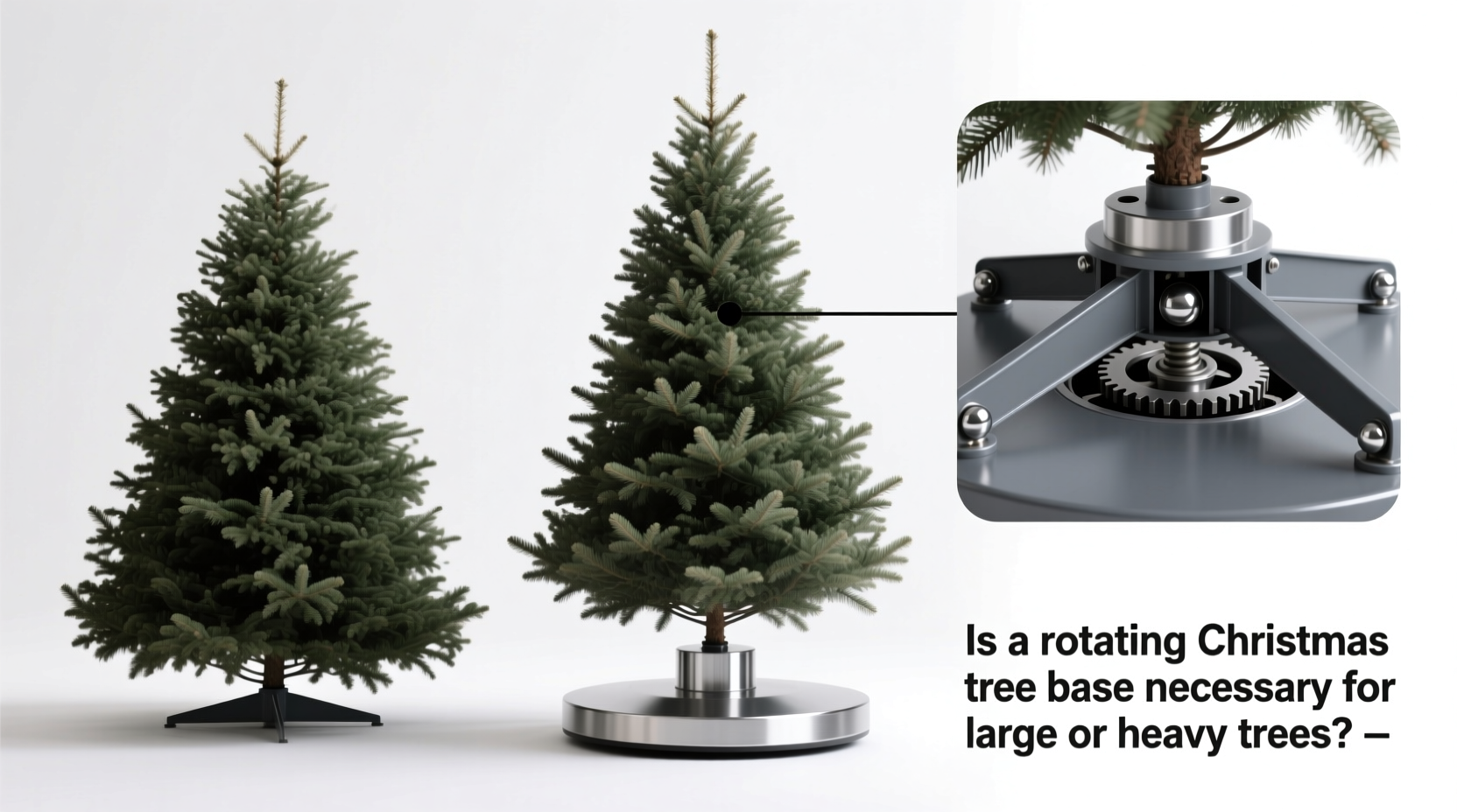 is a rotating christmas tree base necessary for large or heavy trees