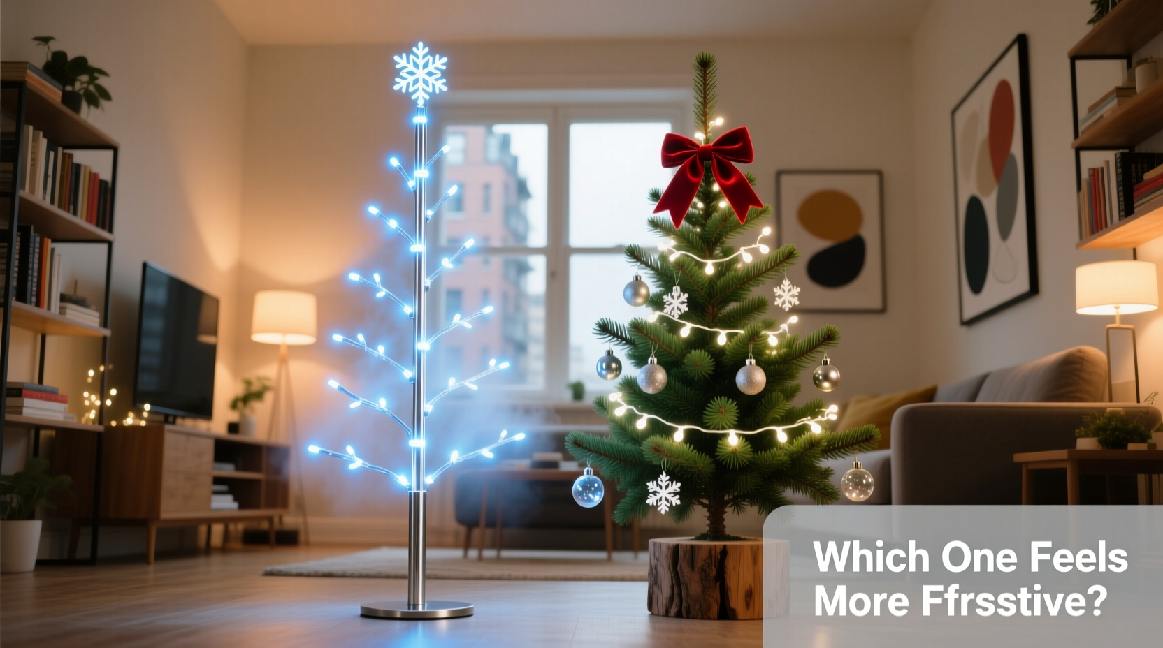 fiber optic tree vs real fir tree which one actually looks more festive in small apartments