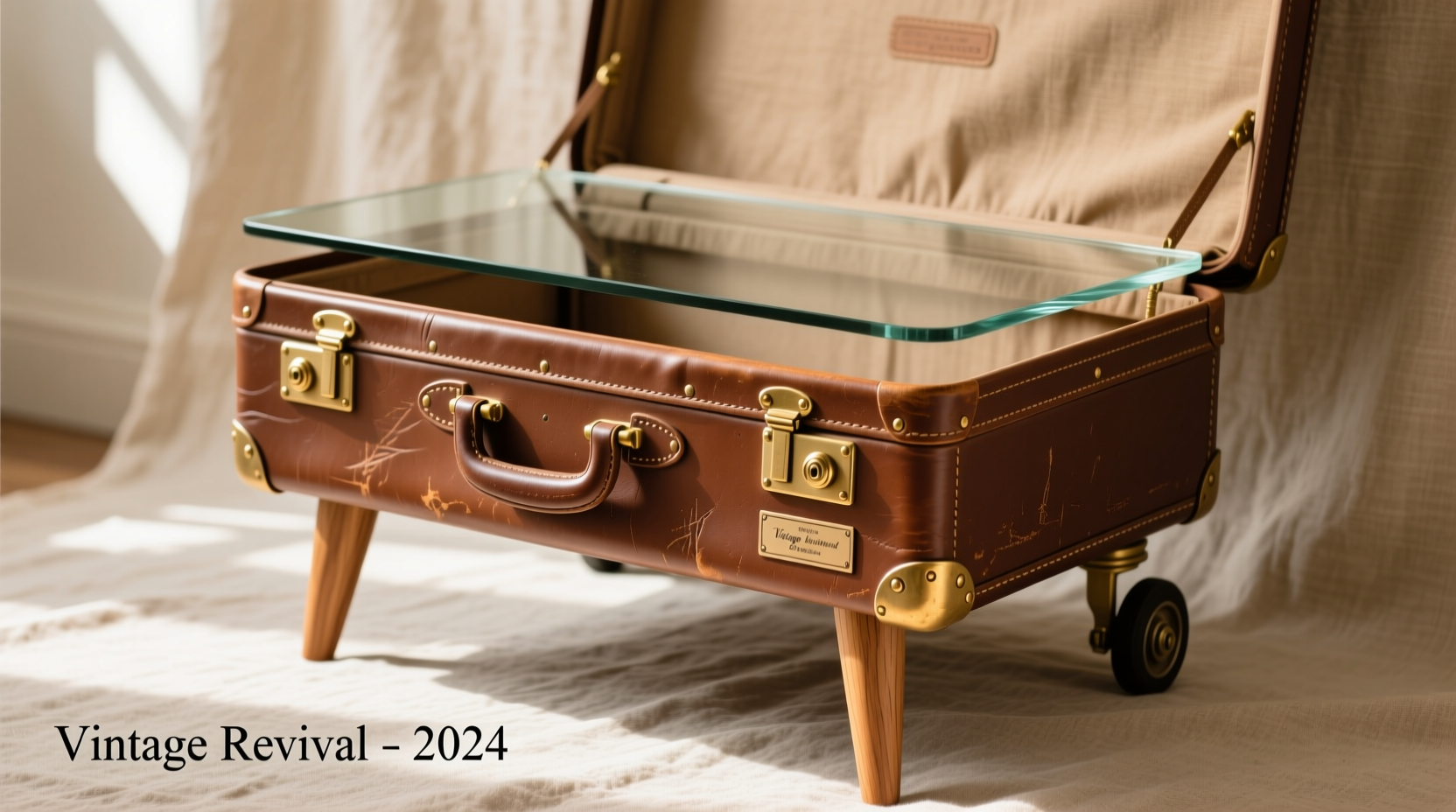 step by step guide to turning an old suitcase into a stylish side table