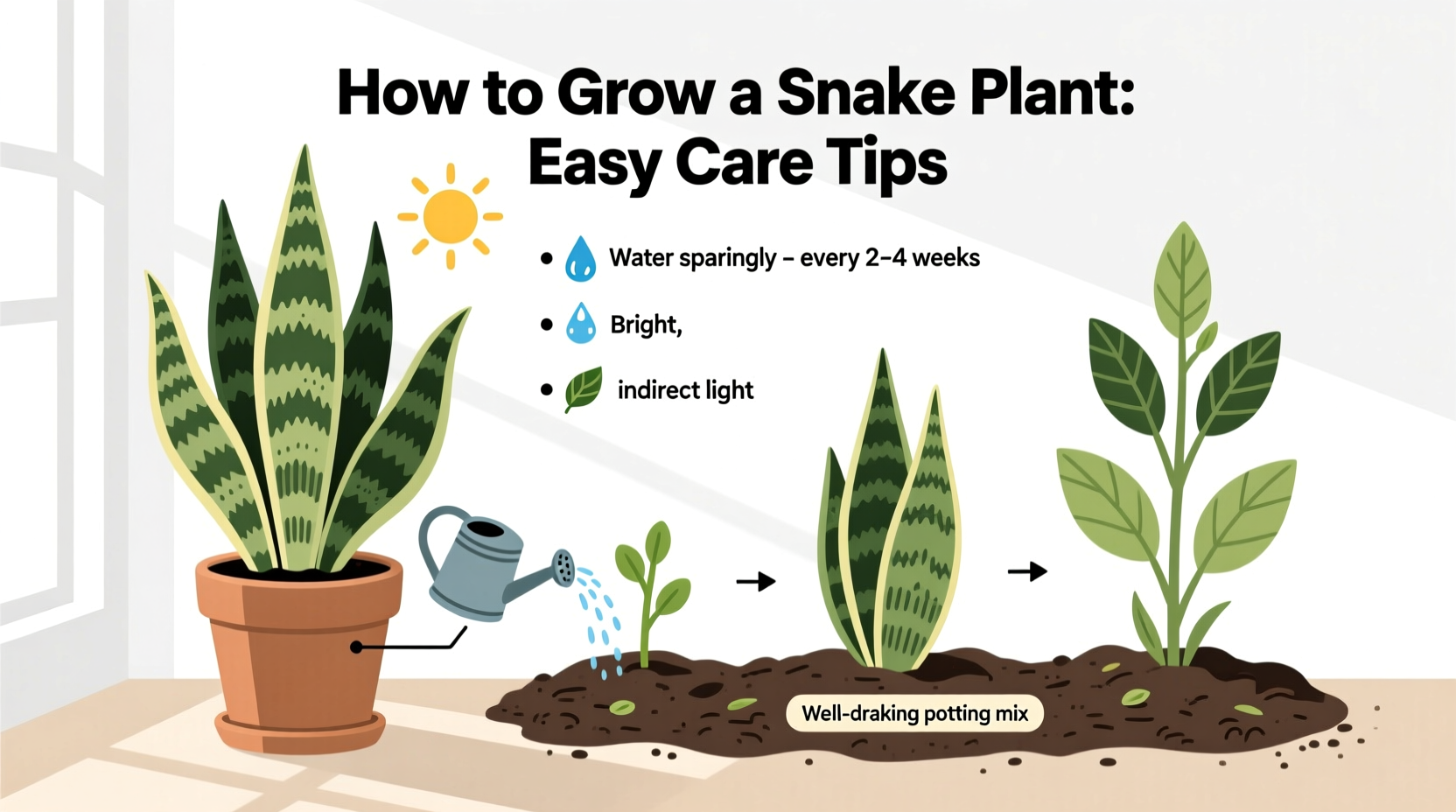 Grow Snake Plants: 5 Easy Care Tips | TheHomeSprouts