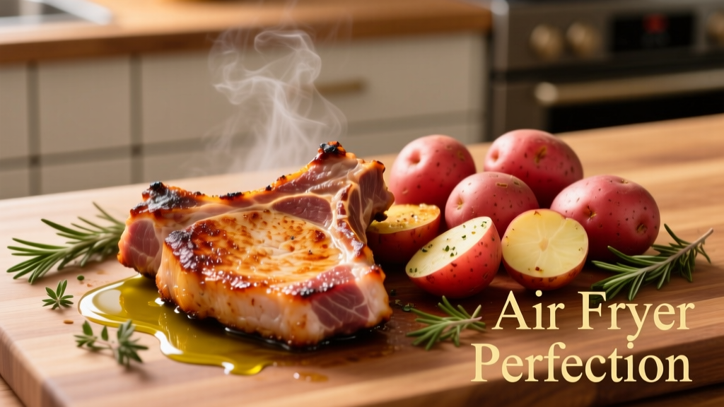 Crispy Air Fryer Pork Chops & Red Potatoes