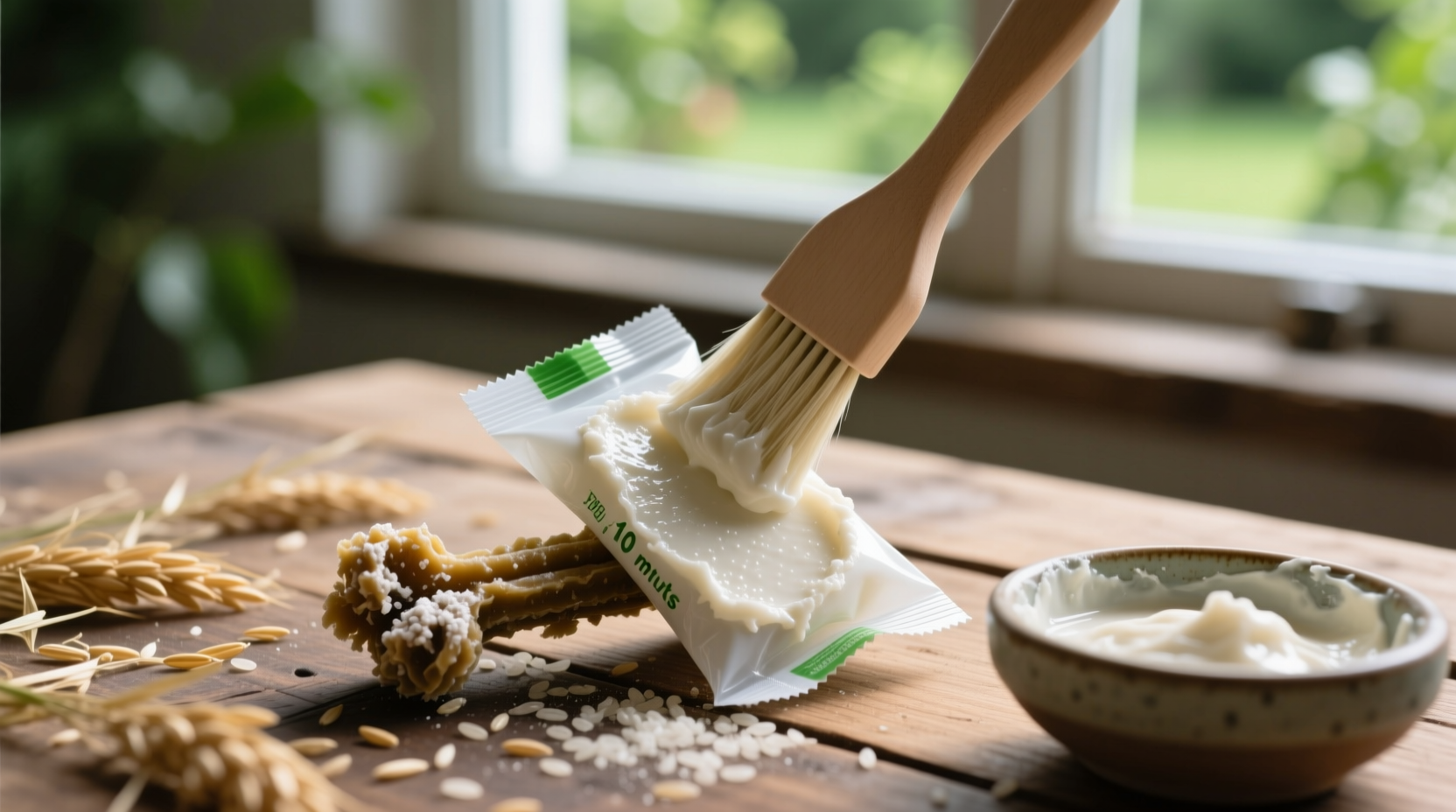 eco friendly cleaning rice flour paste for pet chew packaging