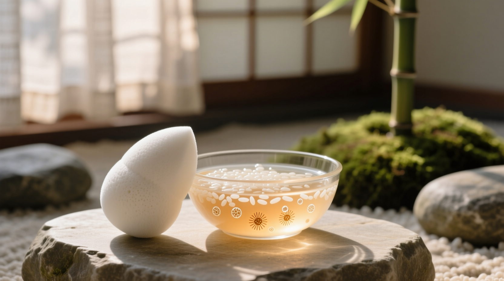 eco friendly cleaning fermented rice water for makeup sponges