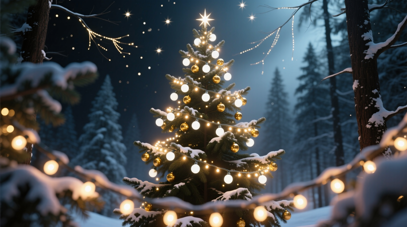 how to layer christmas lighting on trees for depth and dimension like designers do