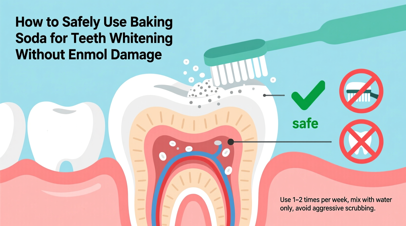 how to safely use baking soda for teeth whitening without enamel damage