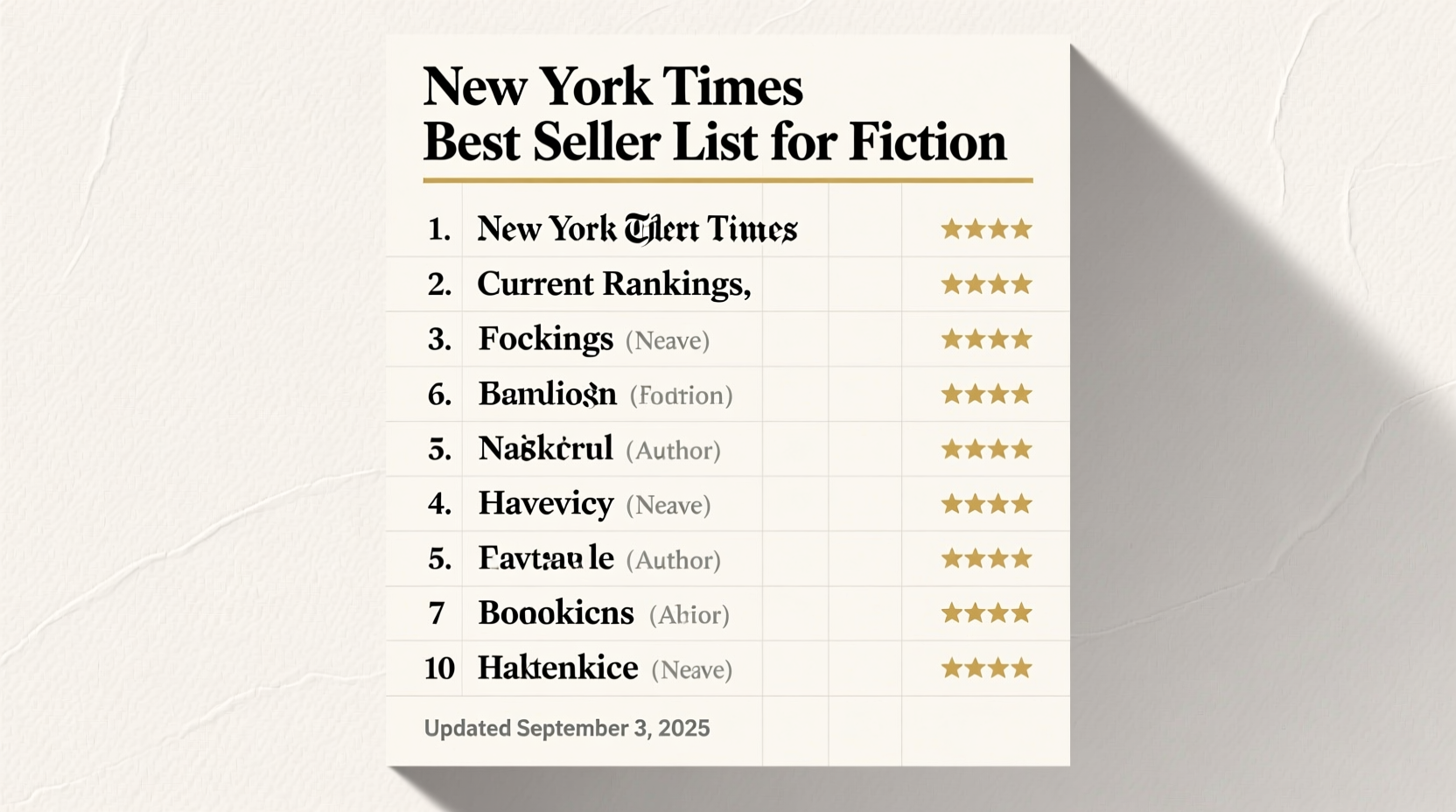 new york times best seller list for fiction
