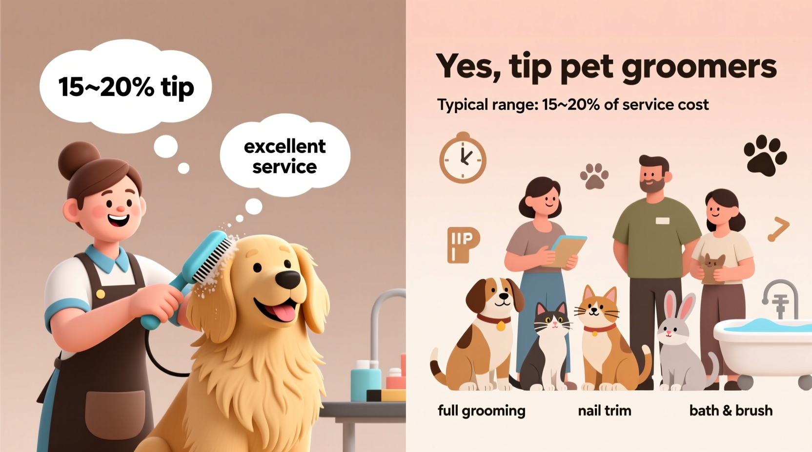 should you tip pet groomers and how much is considered appropriate