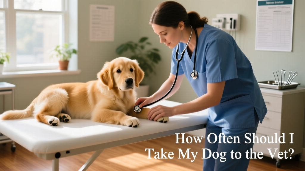 A dog having a vet checkup.