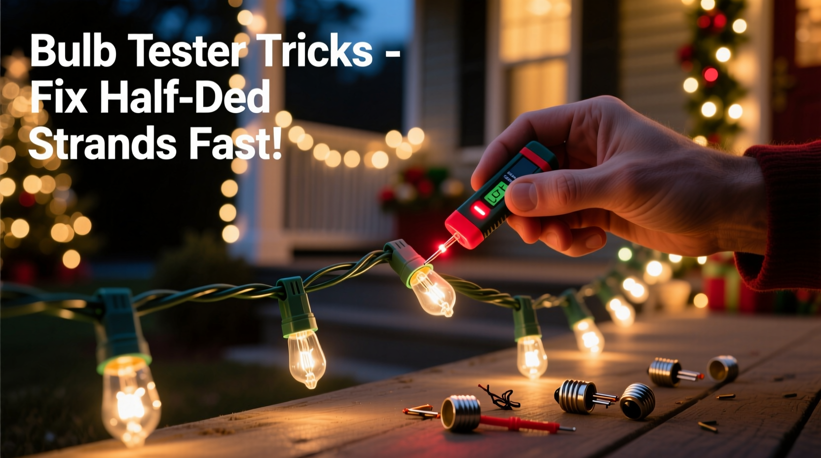 what to do when half your christmas light strand goes out bulb tester tricks