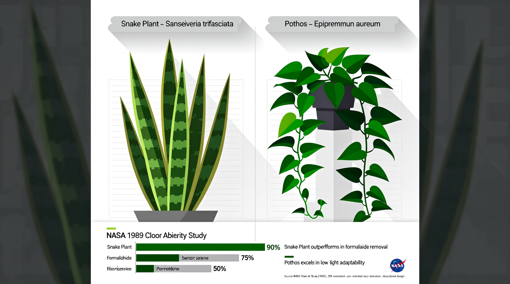 snake plant vs pothos which purifies air better according to nasa