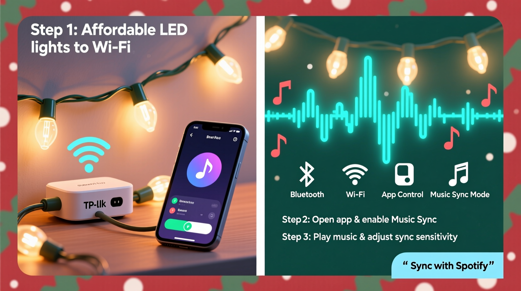how to sync christmas lights with music using affordable smart home tech