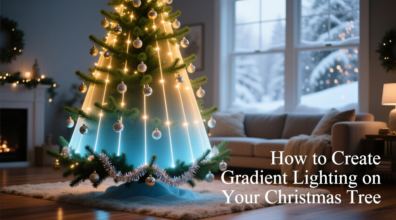 how to create a gradient lighting effect from top to bottom of your christmas tree