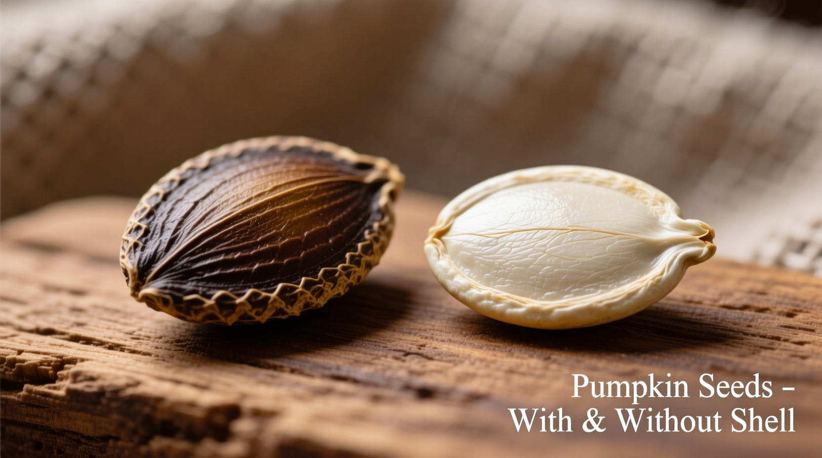 Pumpkin seeds with and without shells comparison