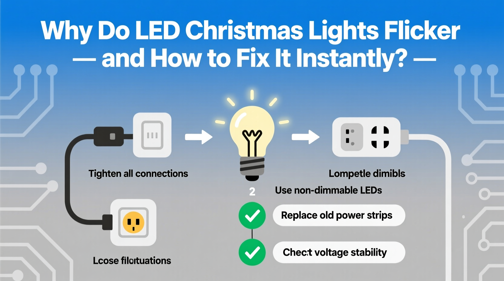why does my led christmas lights flicker and how to stop it instantly