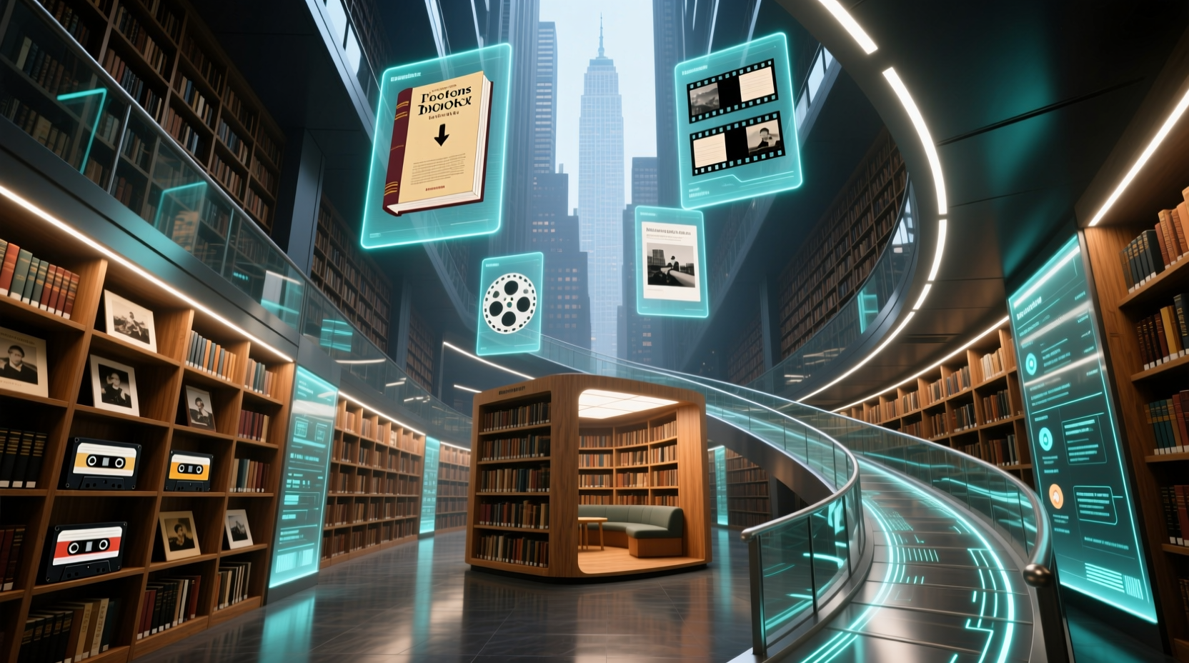 access tons of books photos and videos in the new yor