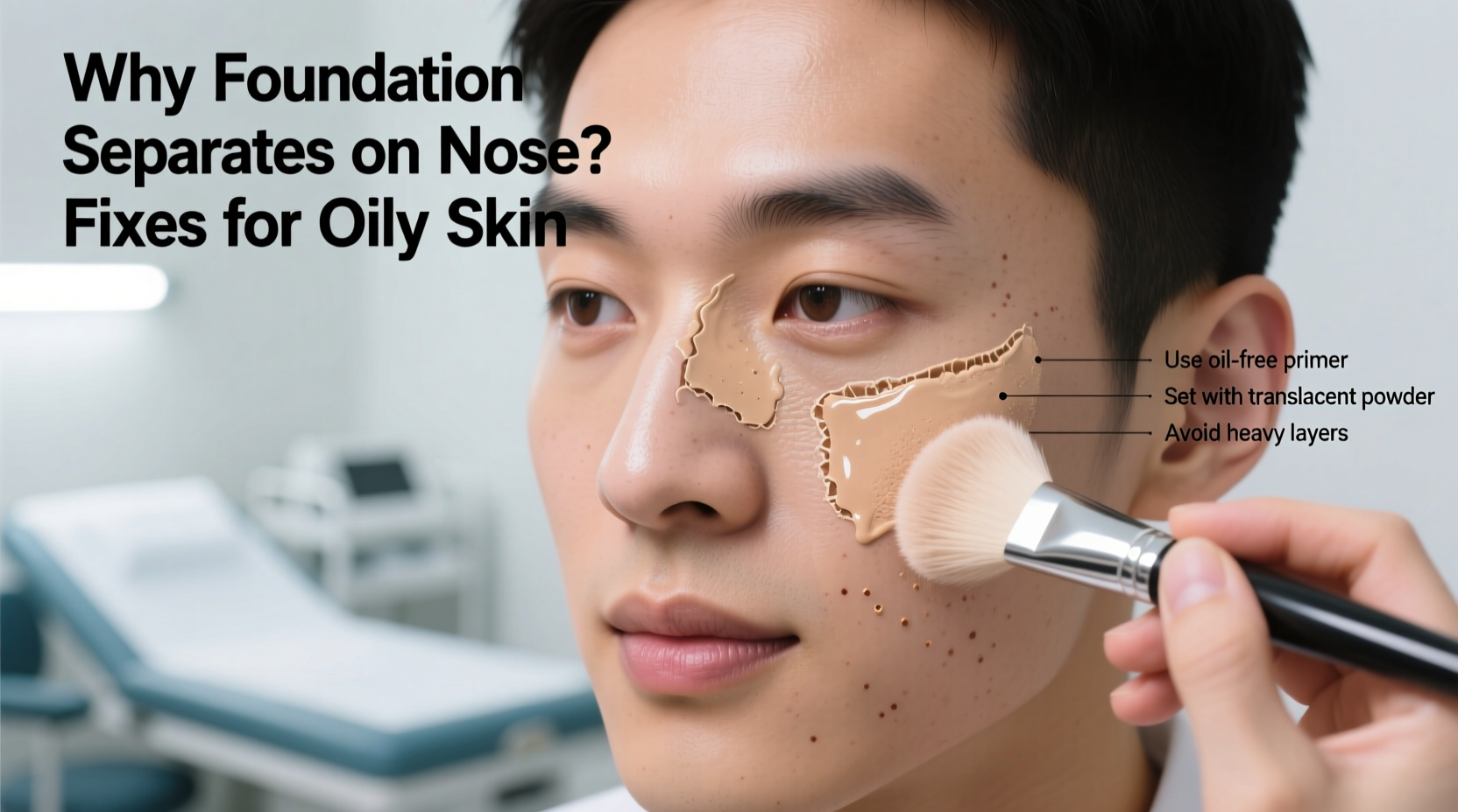 why is my foundation separating on my nose fixes for oily skin