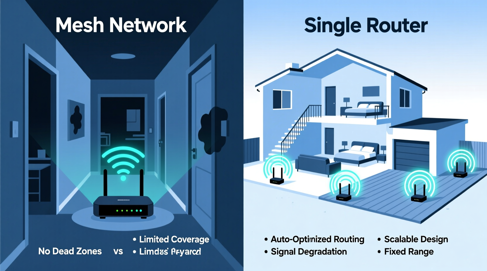 is a mesh router better than a single unit for large homes