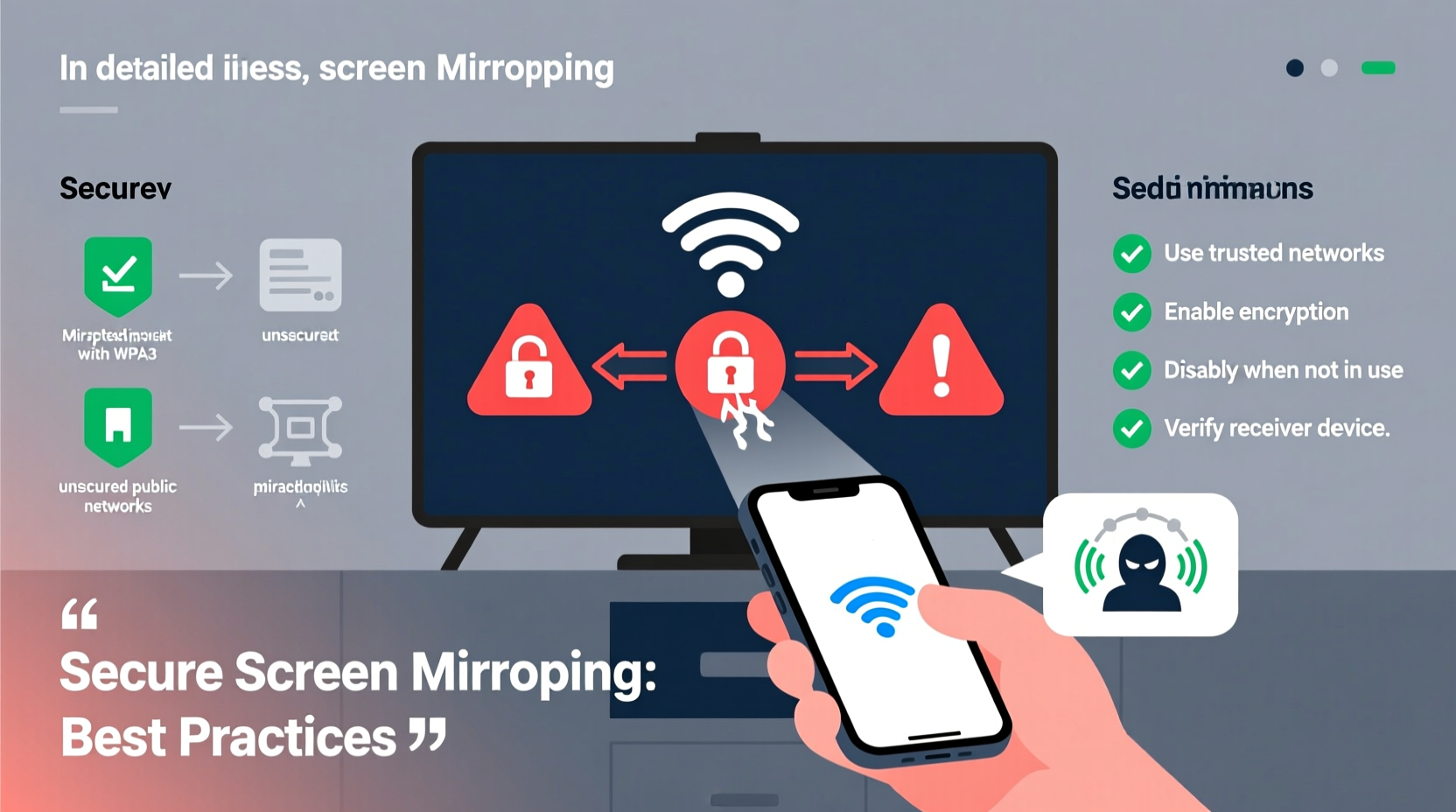 is screen mirroring safe for sharing sensitive information wirelessly