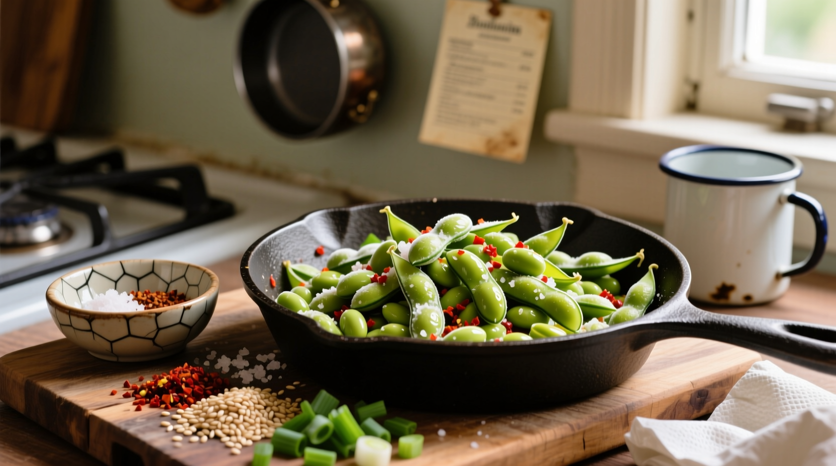 spruce up frozen edamame with stuff you already have in