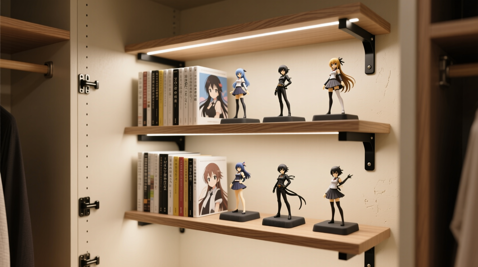 closet organization tips for anime art books figures