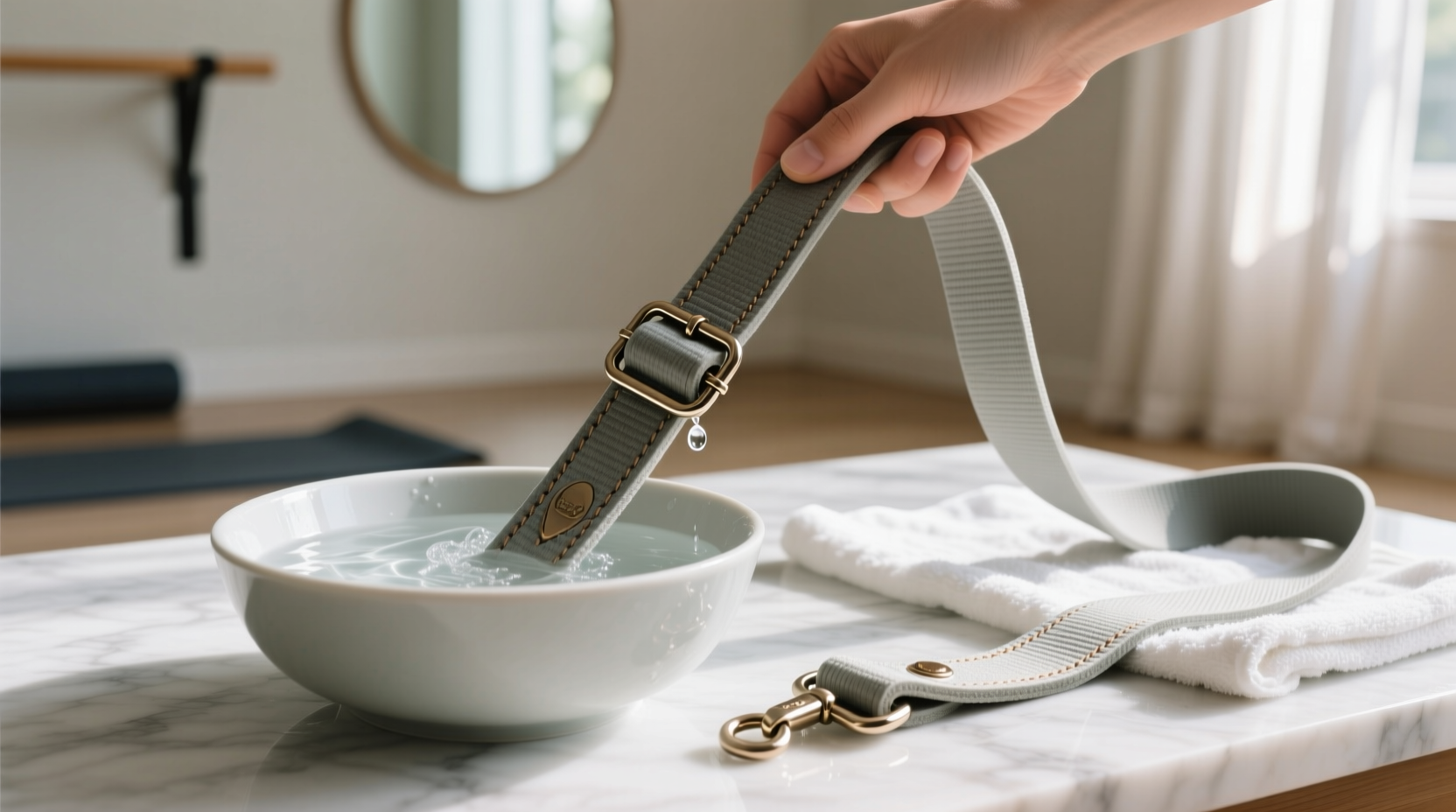 yoga mat strap laundry tips metal buckle safety