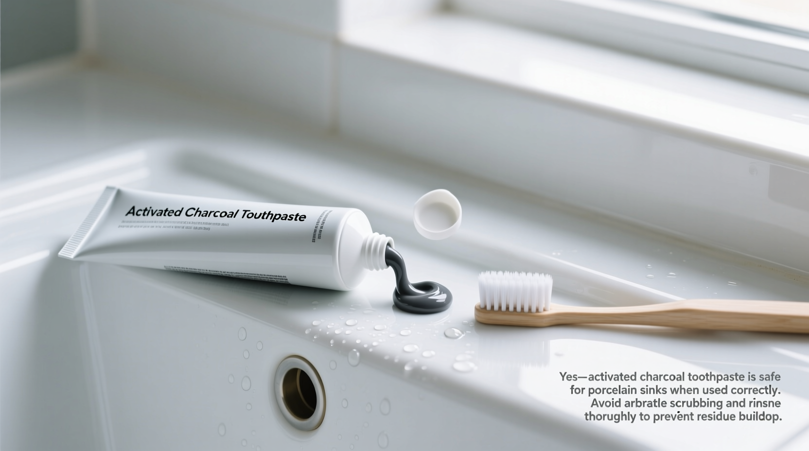 is charcoal toothpaste safe for porcelain sinks